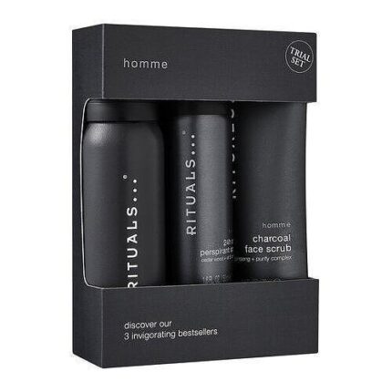 RITUALS SET 2024 HOMME SHOWER FOAM 50ML+HOMME 24H ANTI-PERSPIRANT SPRAY 50ML+CHARCOAL FACE SCRUB 70ML