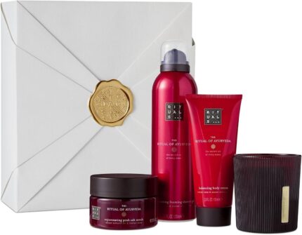 RITUALS SET THE RITUAL OF AYURVEDA BODY CREAM 100ML+BODY SCRUB 125G+FOAMING SHOWER GEL+CANDLE 140G
