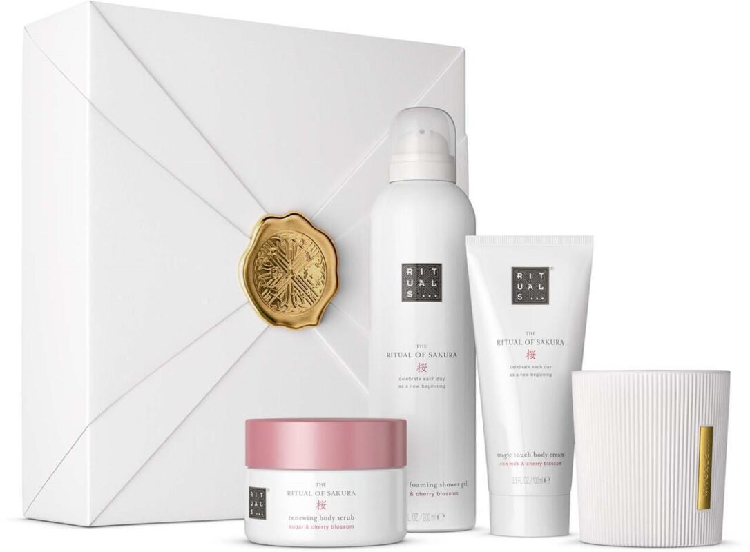 RITUALS SET THE RITUAL OF SAKURA BODY CREAM 100ML+BODY SCRUB 125G+FOAMING SHOWER GEL 200ML+SCENTED CANDLE 140G