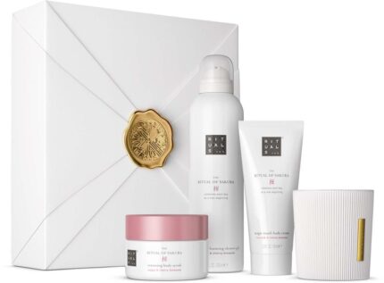 RITUALS SET THE RITUAL OF SAKURA BODY CREAM 100ML+BODY SCRUB 125G+FOAMING SHOWER GEL 200ML+SCENTED CANDLE 140G
