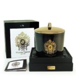TIZIANA TERENZI ALMOND VANILLA BLACK GLASS CANDLE 500ML