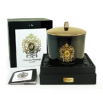 TIZIANA TERENZI EBONY AND TECK BLACK GLASS CANDLE 500ML