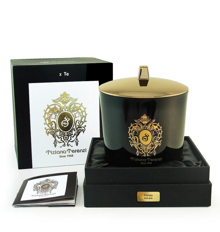 TIZIANA TERENZI ECSTASY BLACK GLASS CANDLE 500ML