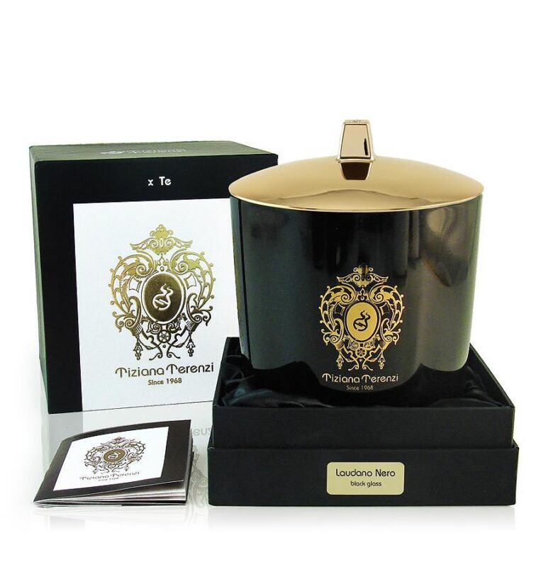 TIZIANA TERENZI LAUDANO NERO BLACK GLASS CANDLE 1000ML