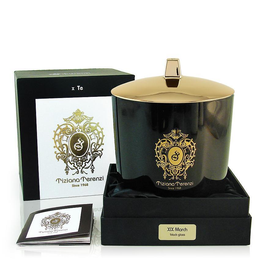 TIZIANA TERENZI XIX MARCH BLACK GLASS CANDLE 1000ML TIZIANA TERENZI XIX MARCH BLACK GLASS CANDLE 1000ML